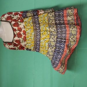 Women dress size XL Alice and Olivia patch work floral baby doll